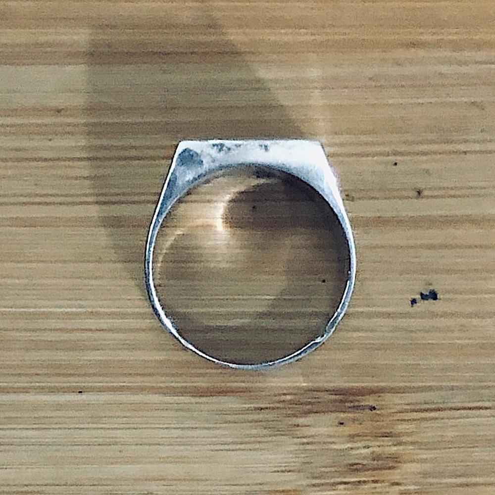 $87 Southwest Mosaic Turquoise Estate Ring Sterling Size 9 & 1/2 No Mark - Picture 5 of 9